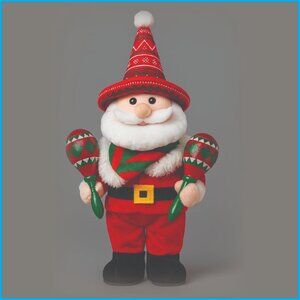 Animated Santa Playing Maracas with Music & Lights | 14 Inch